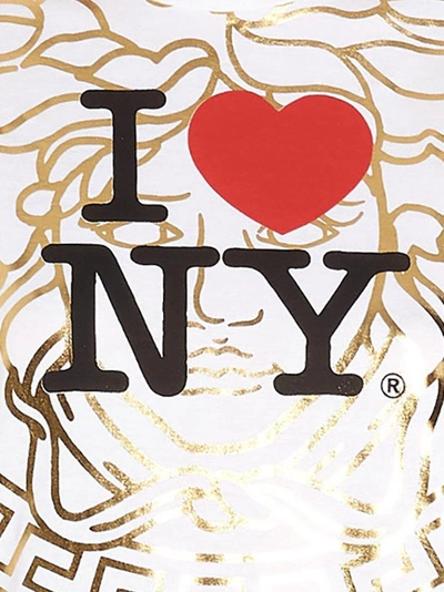 Shop Versace I Love New York Logo Print T In White