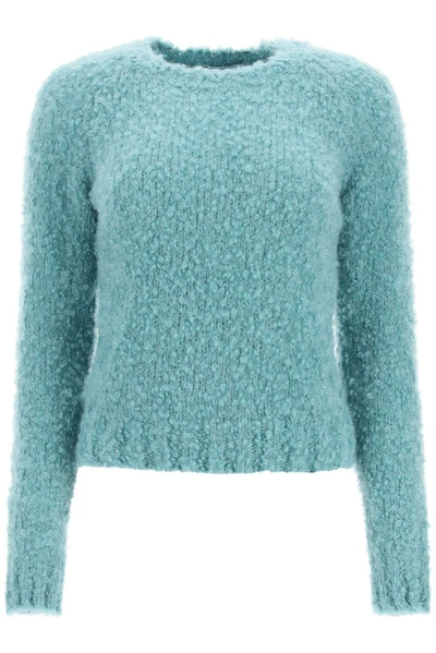 Shop Prada Crewneck Knitted Sweater In Green