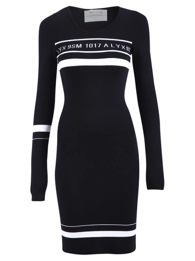 Shop Alyx 1017  9sm Logo Stripe Fitted Dress In Black