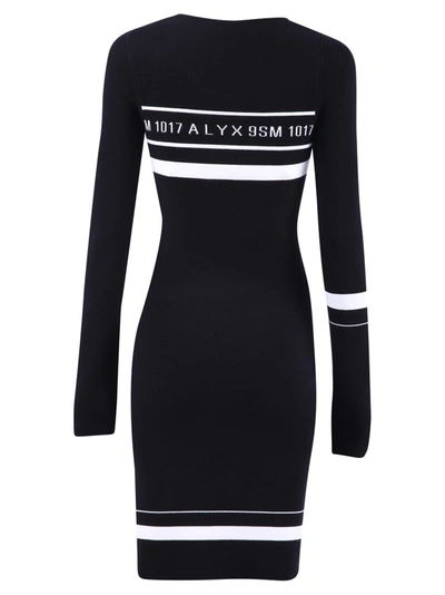 Shop Alyx 1017  9sm Logo Stripe Fitted Dress In Black