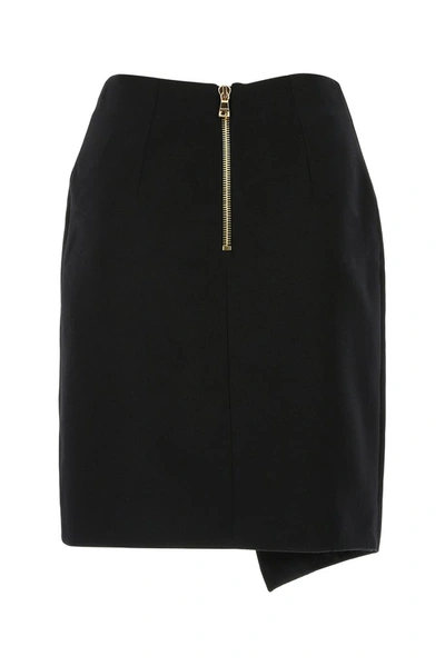 Shop Balmain Asymmetric Mini Skirt In Black