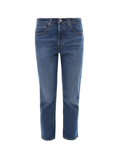 Shop Levi's 501 Crop Jeans In Blue