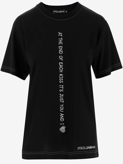 Shop Dolce & Gabbana Slogan Print T In Black