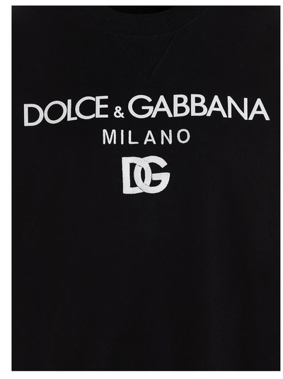 Shop Dolce & Gabbana Embroidered Logo Sweatshirt In Black