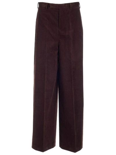 Shop Rick Owens Corduroy Flared Trousers In Brown