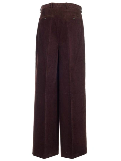 Shop Rick Owens Corduroy Flared Trousers In Brown