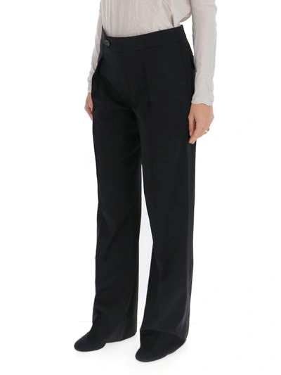 Shop Chloé Straight Pleated Trousers In Black