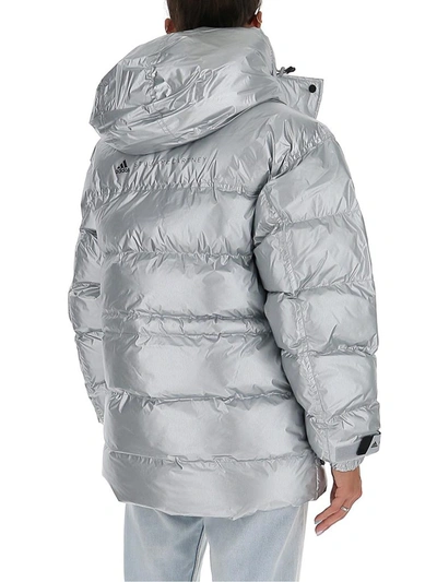 Shop Adidas By Stella Mccartney Mid Length Puffer Jacket In Silver