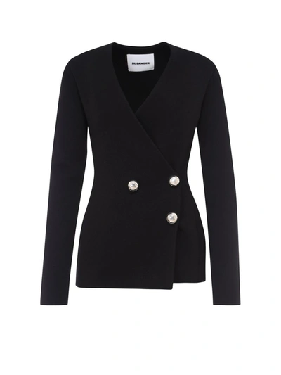 Shop Jil Sander Wrapped Cardigan In Black