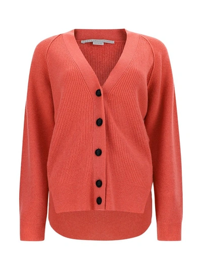 Shop Stella Mccartney Side Slit Knit Cardigan In Pink