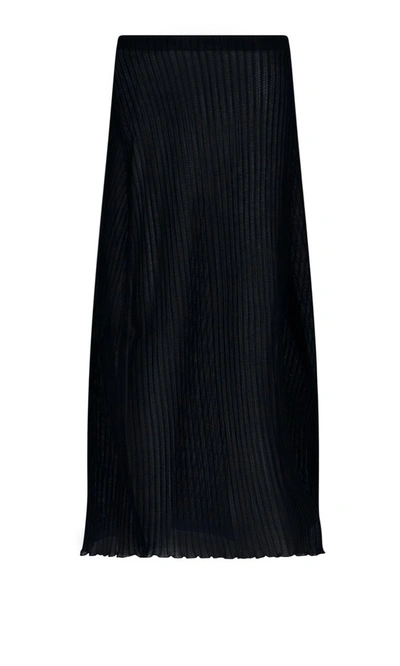 Shop Jil Sander Pleated Midi Skirt In Black