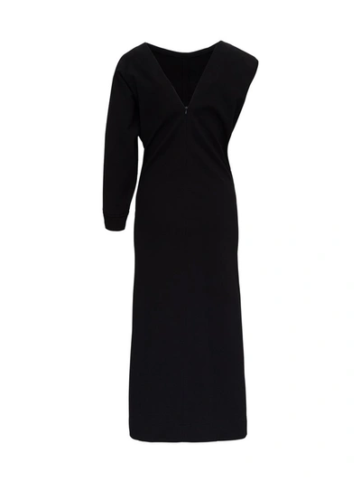Shop Givenchy 4g Buttons Asymmetrical Dress In Black