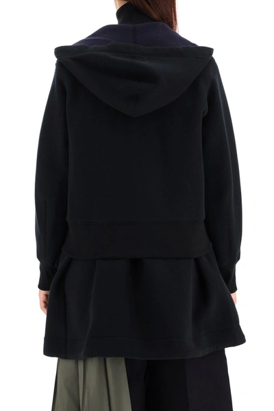 Shop Sacai Layered Hooded Jacket In Black