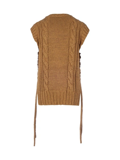 Shop Chloé Cable Knit Vest Top In Beige
