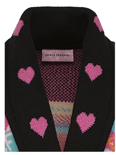 Shop Chiara Ferragni Intarsia Knit Cardigan In Multi