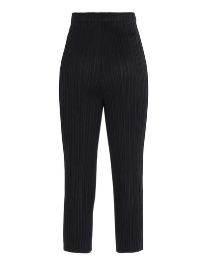 Shop Issey Miyake Pleats Please By  Pleated Cropped Pants In Black