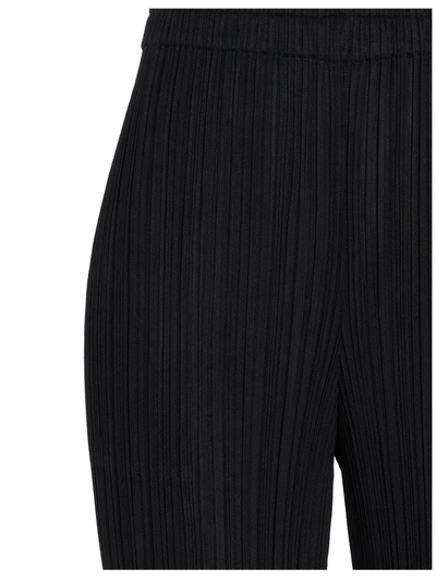 Shop Issey Miyake Pleats Please By  Pleated Cropped Pants In Black