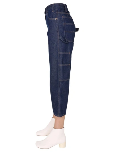 Shop Mm6 Maison Margiela Cropped Jeans In Blue