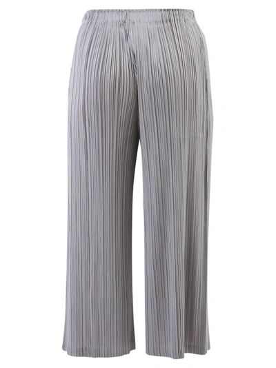 Shop Issey Miyake Pleats Please  Pleated Cropped Trousers In Grey