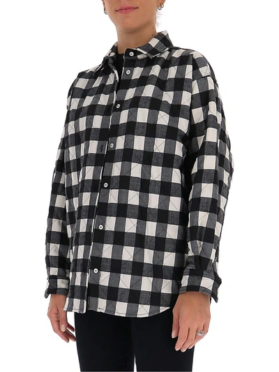 Shop Msgm Checked Quilted Overshirt In Multi