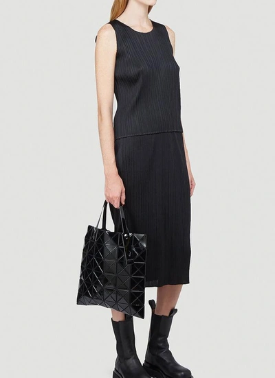 Shop Issey Miyake Pleats Please By  Creneck Tank Top In Black