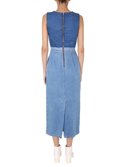 Shop Mm6 Maison Margiela Fitted Denim Dress In Blue