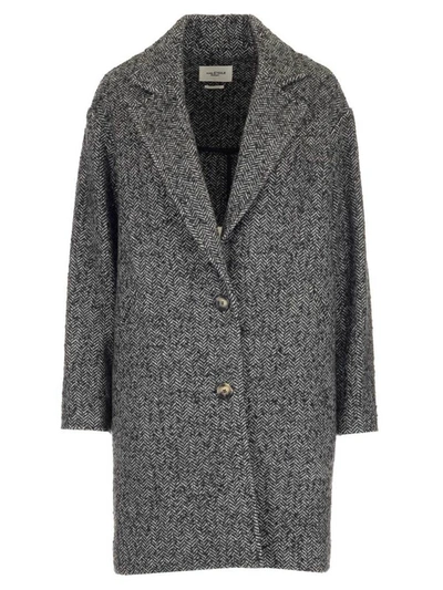 Shop Isabel Marant Étoile Dante Single Breasted Coat In Grey