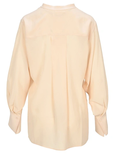 Shop Chloé Mandarin Collar Shirt In Beige