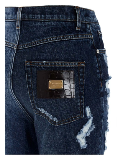 Shop Dolce & Gabbana Distressed Skinny Jeans In Blue