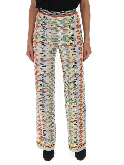 Shop Missoni Knitted Patterned Trousers In Multi