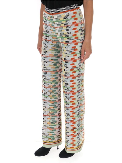 Shop Missoni Knitted Patterned Trousers In Multi