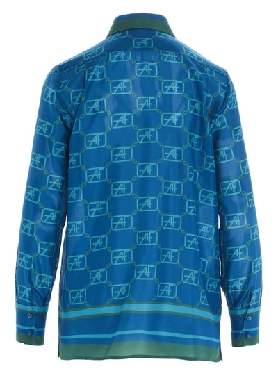 Shop Alberta Ferretti Allover Printed Shirt In Blue