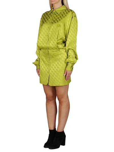 Shop Attico The  Gigi Monogram Mini Dress In Green