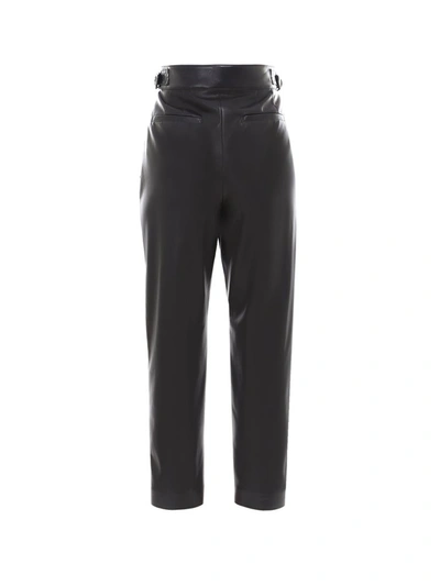 Shop Sportmax Code Faux Leather Pants In Black