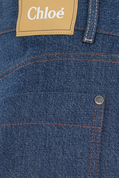 Shop Chloé Stitching Detail Straight In Blue