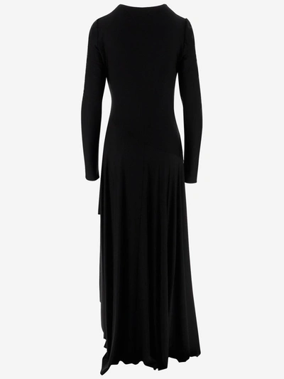 Shop Alexandre Vauthier Asymmetrical Drape Maxi Dress In Black