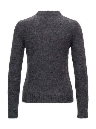 Shop Alberta Ferretti Crewneck Knit Jumper In Grey