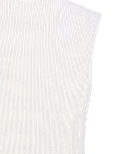 Shop Helmut Lang Pleated Sleeveless Top In White