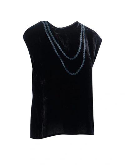 Shop Mm6 Maison Margiela Chain Print Round Neck T In Black