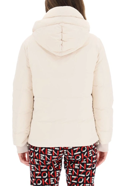 Shop Kenzo Hooded Puffer Jacket In White