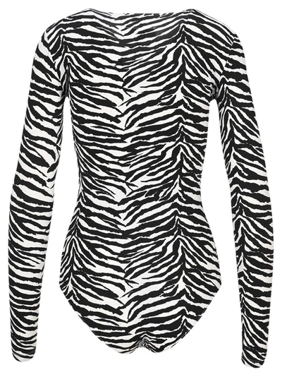 Shop Mm6 Maison Margiela Zebra Bodysuit In Multi