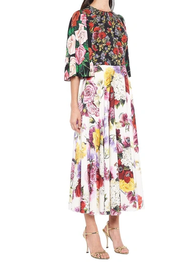 Shop Dolce & Gabbana Floral Printed Dress In Multi