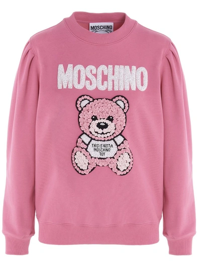 Shop Moschino Bear Motif Sweatshirt In Pink