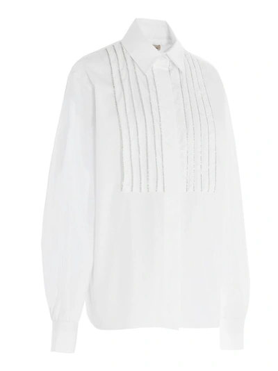 Shop Alexandre Vauthier Embellished Shirt In White