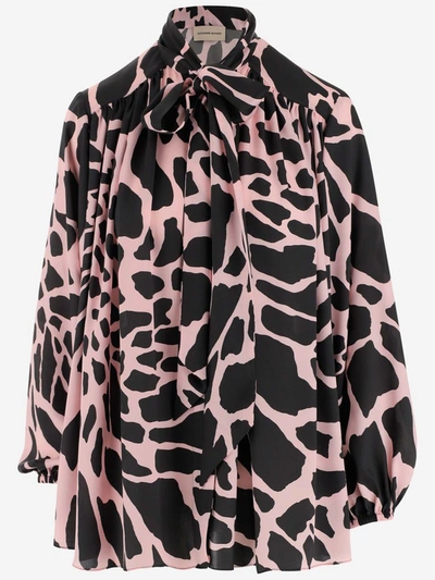 Shop Alexandre Vauthier Printed Bow Blouse In Multi