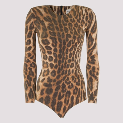 Shop Alexandre Vauthier Leopard Print Bodysuit In Multi