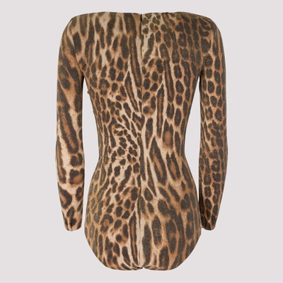 Shop Alexandre Vauthier Leopard Print Bodysuit In Multi