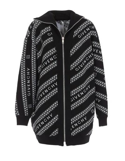 Shop Givenchy Logo Chain Cardigan In Black