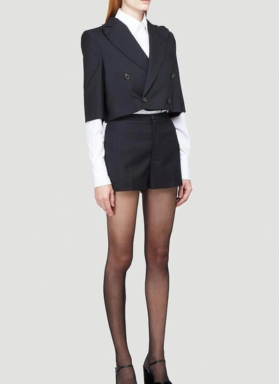 Shop Saint Laurent High Waisted Shorts In Black