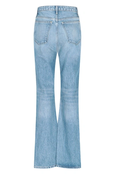 Shop Khaite Danielle Straight Leg Jeans In Blue